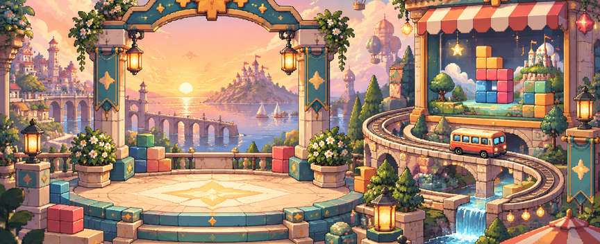 Block Puzzle Heaven game background artwork